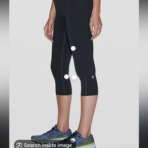 Lululemon Fast Free Leggings Size 8 High Rise NULUX 19” W6AS5S Black Crop
